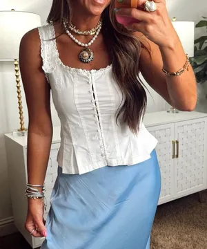 FREE PEOPLE Bridgette Corset Top in Clean Ivory Size Small NEW thumbnail 1