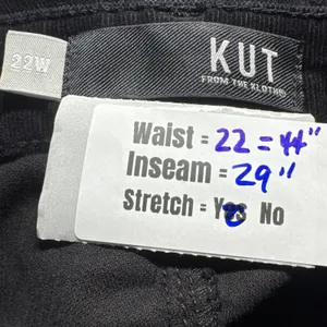 KUT From the Kloth Diana Skinny Corduroy Pants Stretch Black Plus Size 22W‎ thumbnail 3