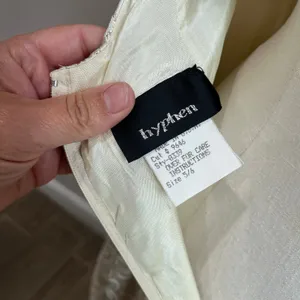 Hyphen Vintage Y2K Ivory Champagne Metallic Gold Low Back Prom Gown Sz 5/6‎ thumbnail 8