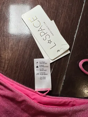NWT L*Space Lennox Shimmery Pink Side Tie Bikini Bottom Size Medium thumbnail 4