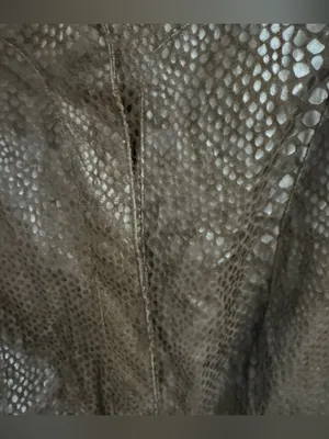 Dana Buchman Womens Blazer Jacket Brown Snake Print Snap Front Pockets Coat Lrg thumbnail 2