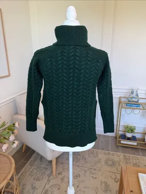 Aritzia Wilfred Free Lin Sweater 100% Wool Roll Neck Green XS thumbnail 6