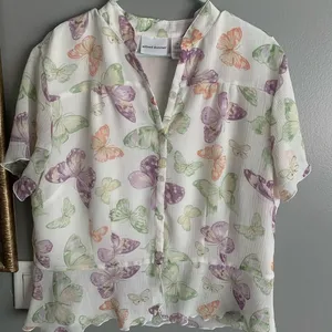 vintage butterfly blouse thumbnail 1