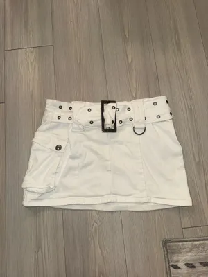 Edikted Roux Belted Mini Skirt white size S thumbnail 3
