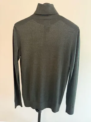 H&M Merino Wool Blend Melange Turtleneck Sweater Grey Size S thumbnail 3