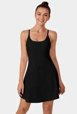 Halara Patitoff Flow Pet Hair Resistant 2-in-1 Flare Dress-Wannabe Black S thumbnail 3