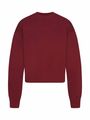 Skims Cotton Fleece classic Crewneck size large Merlot NWT thumbnail 5