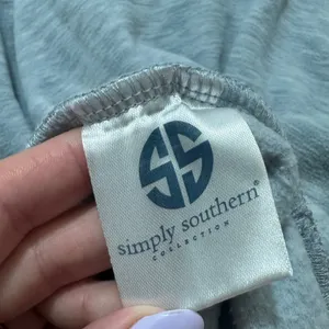 Simply Southern | Women's Grey Heather Lavender Corduroy Pullover Quarter Zip, L thumbnail 8