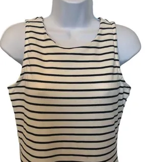 Iris GUC Black White Stripe Bodycon Asymmetric Sleeveless Dress Sz XL thumbnail 4