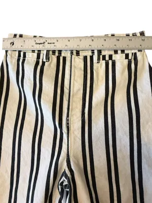 Reformation Logan Ultra High Rise Wide Leg Jeans Size 25 Black White Stripe thumbnail 12