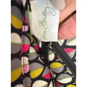 Vera‎ Bradley Trapeze Quilted Black Tote Bag Large Shoulder Bag Patent Trim thumbnail 7