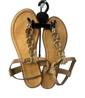 Solanz sandals size 9 gently worn Tan thumbnail 1