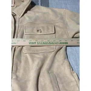 Mystree Tan Longline Shacket Button‎ Down Shirt Jacket Womens Medium thumbnail 4