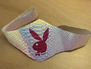 Women’s PLAYBOY Silvery iridescent Pink Bling Belt Velcro Costume One Size thumbnail 1