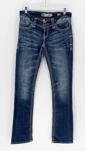 BKE bootcut Stella size 27 XXLONG western ranch farm rodeo contrast stitching thumbnail 1