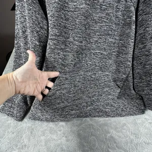 L L Bean Shawl Collar Sweater Womens Large P Gray Marled Pullover Pockets Soft thumbnail 4