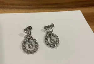 Signed Coro Vintage Silver Tone Screw On Non Pierced Dangle Drop Earrings thumbnail 4