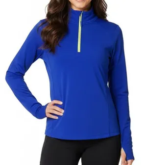 Athleta Women’s Momentum Half Zip Pullover Size‎ Small Blue Running Thumbholes thumbnail 1