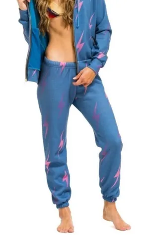 Aviator Nation Blue, Pink, & Purple Bolt Repeat Sweatpants‎ thumbnail 1