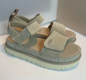 UGG Goldenstar Suede Platform Strap Sandals Sand Size US 8 EU 39 thumbnail 1
