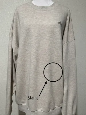 ALO Yoga Female Accolade Crew Neck Pullover Cozy Sweatshirt Oatmeal Heather XL thumbnail 14