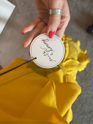 Milk & Honey Yellow Ruffle Wrap Dress thumbnail 4