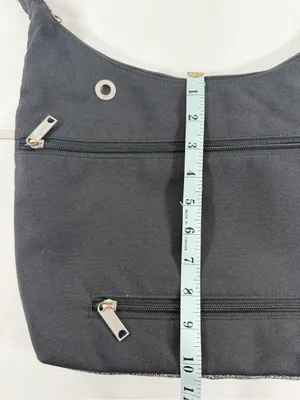 Baggallini Convertible Hobo Crossbody Bag Black Gray Travel RFID Wristlet‎ Purse thumbnail 5