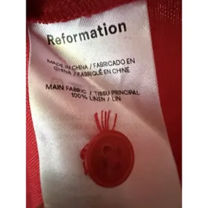 Reformation‎ Sommer Belted Linen Mini Dress M Red Shift Sleeveless thumbnail 5