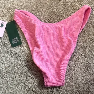 Wild Fable New Pink Ribbed high leg cheeky swim Bikini Bottoms size small thumbnail 7