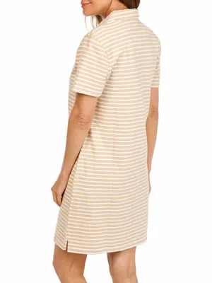 NWT Southern Tide Demi‎ Stripe Irish Cream Preppy Coastal Polo Shirt Dress thumbnail 3