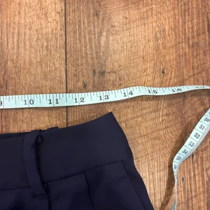Quince Navy Blue Stretch Crepe Pleated Wide Leg Flowy Smart Casual Trousers Sz 4 thumbnail 7