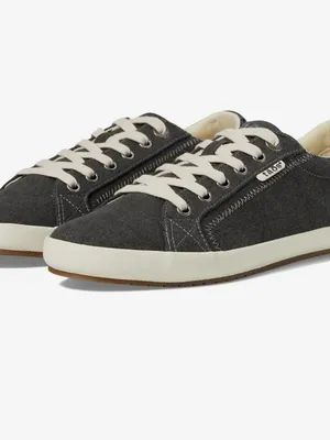 Taos Moc Star Sneakers Graphite Dark Gray Distressed Canvas Size 7W thumbnail 2