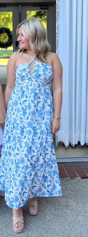 Floral Maxi Dress Blue thumbnail 1