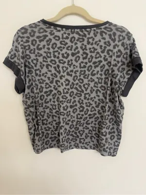 Lucky Brand Women's loungwear Grey Leopard Print Short Sleeve, Tank Top & Short thumbnail 2