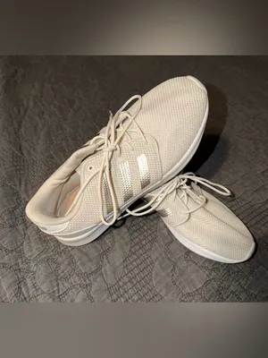 adidas Women’s Cream Knit Sneakers with metallic Stripes thumbnail 5