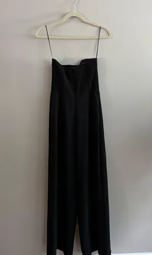 Abercrombie & Fitch Premium Crepe Jumpsuit Black thumbnail 8