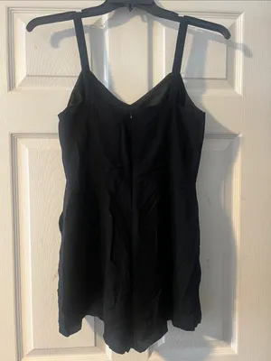 Women’s Black Button-Front Cami Romper thumbnail 4