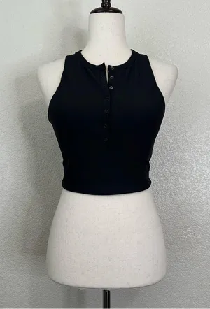 Abercrombie & Fitch YPB SculptLUX Curve Love Plunge Henly Slim Tank, Sz Small thumbnail 2