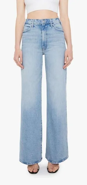 Mother Superior The Hustler Roller Sneak Jeans 26 I Confess Wide Leg Light Wash thumbnail 1