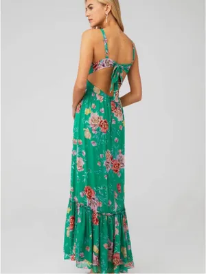 Revolve Yumi Kim Tracey Dress in Wonderful World Green with floral print $248 retail Size XS #yumikim #floral thumbnail 2
