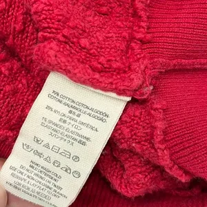 Free People Nubby Knit Sweater Medium Red V Neck Balloon Sleeve Cozy thumbnail 5