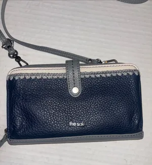 The Sak Iris Smartphone Crossbody Blue And Gray Leather Outside Adjustable Strap thumbnail 1