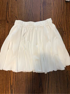 SheIn White Flared Pleated Mini Skirt thumbnail 2