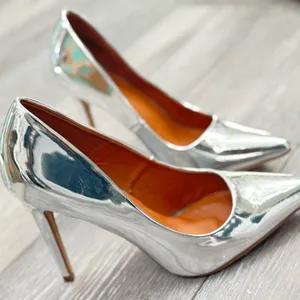 Bonnibel Shiny Silver Stiletto Pumps thumbnail 1