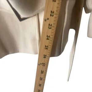 Moda Size Small‎ Wool Blend Cream Button Belted Pea Coat Old Money thumbnail 7