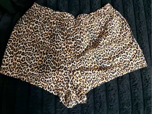 PINK Victoria's Secret Leopard Print Athletic Shorts in Tan and Black thumbnail 5