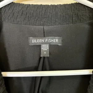 EILEEN FISHER Crinkle Textured Blazer Jacket Size S Black‎ Lining Stretch thumbnail 3
