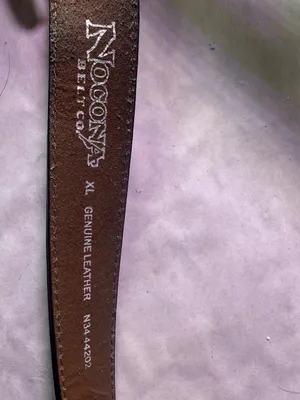 Nocona Brown Leather Belt with Ornate Cross Oval Buckle thumbnail 4