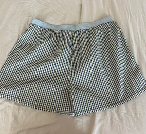 Blue plaid free people boxer shorts thumbnail 3