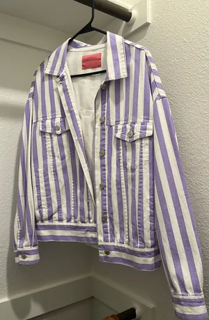 Purple Stripe Jacket Size M thumbnail 1